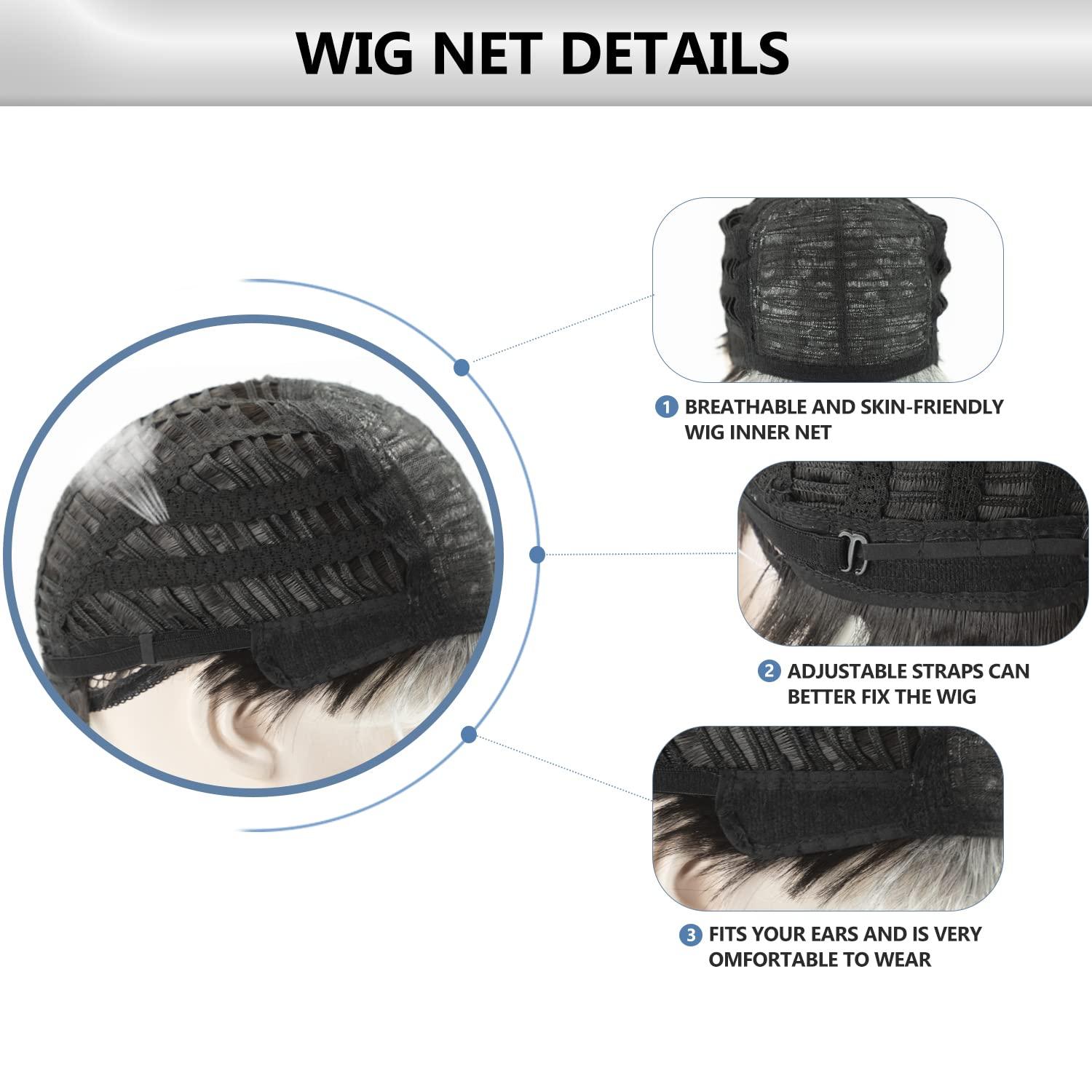 imageSEVENCOLORS Mens Wig Short Auburn Wigs for Men Natural Layered Reddish Synthetic Wigs Daily Cosplay Costume Buzz Cut Male WigMixed gray