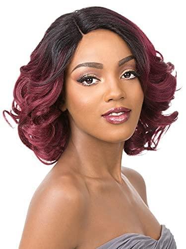 imageSEVENCOLORS Wigs for Black Women Afro Short Curly Bob Wigs Synthetic Hair African American Wig Natural Looking Glueless Big Curly WigsBrown Mixed BlondeOmbre burgundy