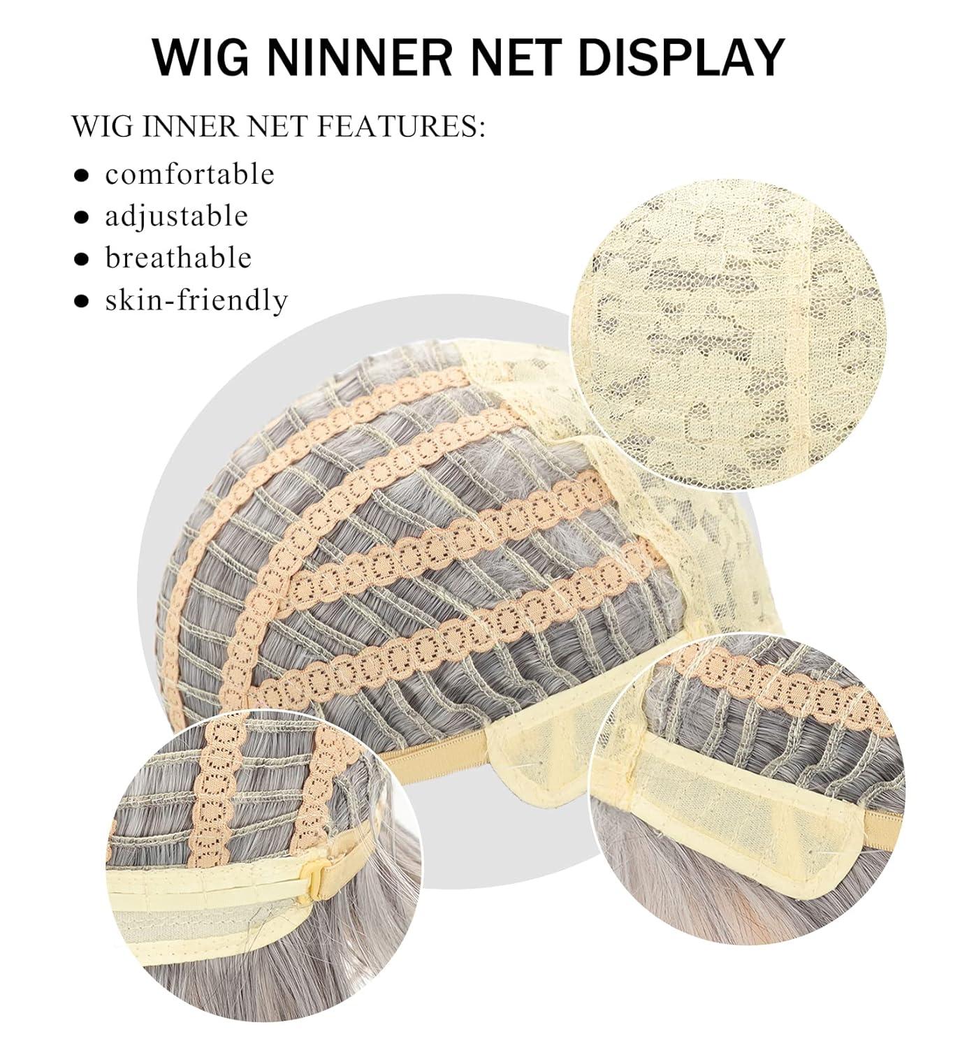 imageShort Mixed Brown Wigs with Dark Roots Natural Layered Short Hair Wigs for White Women Synthetic Blonde Highlights WigsMixed grey