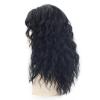 SEVENCOLORS Long Black Wavy Wigs for Women Natural Soft Hair Black Wig with Bangs Synthetic Fluffy Curly Wigs for Daily Party Cosplay(Black)