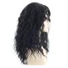 SEVENCOLORS Long Black Wavy Wigs for Women Natural Soft Hair Black Wig with Bangs Synthetic Fluffy Curly Wigs for Daily Party Cosplay(Black)
