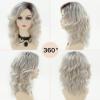SEVENCOLORS Long Black Wavy Wigs for Women Natural Soft Hair Black Wig with Bangs Synthetic Fluffy Curly Wigs for Daily Party Cosplay(Platinum)