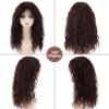 SEVENCOLORS Long Black Wavy Wigs for Women Natural Soft Hair Black Wig with Bangs Synthetic Fluffy Curly Wigs for Daily Party Cosplay(Reddish brown)