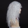 SEVENCOLORS Long Black Wavy Wigs for Women Natural Soft Hair Black Wig with Bangs Synthetic Fluffy Curly Wigs for Daily Party Cosplay(White)