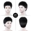 SEVENCOLORS Mens Wig Short Auburn Wigs for Men Natural Layered Reddish Synthetic Wigs Daily Cosplay Costume Buzz Cut Male Wig(Black)