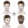 SEVENCOLORS Mens Wig Short Auburn Wigs for Men Natural Layered Reddish Synthetic Wigs Daily Cosplay Costume Buzz Cut Male Wig(Mixed blonde)