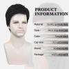 SEVENCOLORS Mens Wig Short Auburn Wigs for Men Natural Layered Reddish Synthetic Wigs Daily Cosplay Costume Buzz Cut Male Wig(Natural black)