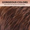 SEVENCOLORS Short Blonde Wigs for White Women Synthetic Hair Mixed Brown Wigs with Bangs Natural Layered Pixie Cut Wig for Women(Auburn)