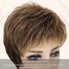 SEVENCOLORS Short Blonde Wigs for White Women Synthetic Hair Mixed Brown Wigs with Bangs Natural Layered Pixie Cut Wig for Women(Brown with highlights)