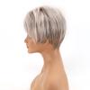 SEVENCOLORS Short Blonde Wigs for White Women Synthetic Hair Mixed Brown Wigs with Bangs Natural Layered Pixie Cut Wig for Women(Light pink mixed blonde)