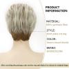 SEVENCOLORS Short Blonde Wigs for White Women Synthetic Hair Mixed Brown Wigs with Bangs Natural Layered Pixie Cut Wig for Women(Mixed blonde)