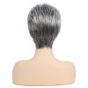 SEVENCOLORS Short Blonde Wigs for White Women Synthetic Hair Mixed Brown Wigs with Bangs Natural Layered Pixie Cut Wig for Women(Mixed grey)