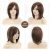 SEVENCOLORS Short Blonde Wigs for White Women Synthetic Hair Mixed Brown Wigs with Bangs Natural Layered Pixie Cut Wig for Women(Short brown wigs with highlights)