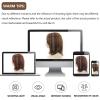 SEVENCOLORS Short Blonde Wigs for White Women Synthetic Hair Mixed Brown Wigs with Bangs Natural Layered Pixie Cut Wig for Women(Short brown wigs with highlights)