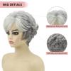 SEVENCOLORS Short Blonde Wigs for White Women Synthetic Hair Mixed Brown Wigs with Bangs Natural Layered Pixie Cut Wig for Women(gray curly pixie wig)