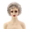 SEVENCOLORS Short Blonde Wigs for White Women Synthetic Hair Mixed Brown Wigs with Bangs Natural Layered Pixie Cut Wig for Women(grey curly wig)