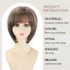 SEVENCOLORS Short Brown Wigs for White Women Natural Hair Lace Front Pixie Bob Wigs Synthetic Brown Mix Blonde Short Womens Wig