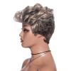 SEVENCOLORS Short Grey Curly Wigs for Black Women Pixie Cut Wave Wigs Synthetic Hair Short Gray Mixed Blonde Wigs Natural Looking