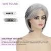 SEVENCOLORS Short Grey Wigs for Women Lace Front Silver Gray Short Wavy Bob Wigs Natural Hair Synthetic Wigs for Older White Women(Short Mixed Grey Wig)