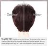 SEVENCOLORS Short Pixie Wigs for Women Layered Natural Looking Dark Brown Wig with Grey Highlights Synthetic Short Hair Womens Wigs(Dark brown)
