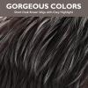 SEVENCOLORS Short Pixie Wigs for Women Layered Natural Looking Dark Brown Wig with Grey Highlights Synthetic Short Hair Womens Wigs(Dark brown mix grey)