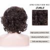 SEVENCOLORS Wigs for Black Women Afro Short Curly Bob Wigs Synthetic Hair African American Wig Natural Looking Glueless Big Curly Wigs(Brown Mixed Blonde)(Mixed brown)