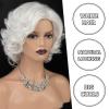 SEVENCOLORS Wigs for Black Women Afro Short Curly Bob Wigs Synthetic Hair African American Wig Natural Looking Glueless Big Curly Wigs(Brown Mixed Blonde)(White)