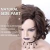 SEVENCOLORS Wigs for Black Women Afro Short Curly Bob Wigs Synthetic Hair African American Wig Natural Looking Glueless Big Curly Wigs(Brown Mixed Blonde)(Mixed brown)
