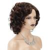SEVENCOLORS Wigs for Black Women Afro Short Curly Bob Wigs Synthetic Hair African American Wig Natural Looking Glueless Big Curly Wigs(Brown Mixed Blonde)(Brown mixed blonde)