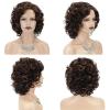 SEVENCOLORS Wigs for Black Women Afro Short Curly Bob Wigs Synthetic Hair African American Wig Natural Looking Glueless Big Curly Wigs(Brown Mixed Blonde)(Brown mixed blonde)