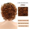 SEVENCOLORS Wigs for Black Women Afro Short Curly Bob Wigs Synthetic Hair African American Wig Natural Looking Glueless Big Curly Wigs(Brown Mixed Blonde)(Ombre blonde)
