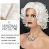 SEVENCOLORS Wigs for Black Women Afro Short Curly Bob Wigs Synthetic Hair African American Wig Natural Looking Glueless Big Curly Wigs(Brown Mixed Blonde)(White)