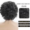 SEVENCOLORS Wigs for Black Women Afro Short Curly Bob Wigs Synthetic Hair African American Wig Natural Looking Glueless Big Curly Wigs(Brown Mixed Blonde)(Black)
