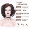 SEVENCOLORS Wigs for Black Women Afro Short Curly Bob Wigs Synthetic Hair African American Wig Natural Looking Glueless Big Curly Wigs(Brown Mixed Blonde)(Mixed brown)