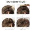 Short Mixed Brown Wigs with Dark Roots Natural Layered Short Hair Wigs for White Women Synthetic Blonde Highlights Wigs(Brown mixed blonde)