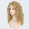 SEVENCOLORS Long Black Wavy Wigs for Women Natural Soft Hair Black Wig with Bangs Synthetic Fluffy Curly Wigs for Daily Party Cosplay(Light blonde)