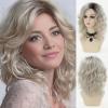SEVENCOLORS Long Black Wavy Wigs for Women Natural Soft Hair Black Wig with Bangs Synthetic Fluffy Curly Wigs for Daily Party Cosplay(Platinum)