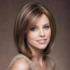 SEVENCOLORS Short Blonde Wigs for White Women Synthetic Hair Mixed Brown Wigs with Bangs Natural Layered Pixie Cut Wig for Women(Short brown wigs with highlights)