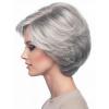 SEVENCOLORS Short Grey Wigs for Women Lace Front Silver Gray Short Wavy Bob Wigs Natural Hair Synthetic Wigs for Older White Women(Short Mixed Grey Wig)