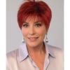 SEVENCOLORS Short Pixie Wigs for Women Layered Natural Looking Dark Brown Wig with Grey Highlights Synthetic Short Hair Womens Wigs(Ombre red)
