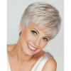 SEVENCOLORS Short Pixie Wigs for Women Layered Natural Looking Dark Brown Wig with Grey Highlights Synthetic Short Hair Womens Wigs(Platinum blonde)
