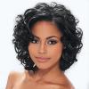 SEVENCOLORS Wigs for Black Women Afro Short Curly Bob Wigs Synthetic Hair African American Wig Natural Looking Glueless Big Curly Wigs(Brown Mixed Blonde)(Black)
