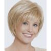 Short Mixed Brown Wigs with Dark Roots Natural Layered Short Hair Wigs for White Women Synthetic Blonde Highlights Wigs(Blonde)