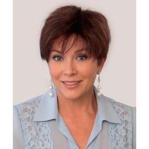 SEVENCOLORS Short Pixie Wigs for Women Layered Natural Looking Dark Brown Wig with Grey Highlights Synthetic Short Hair Womens Wigs(Mixed brown)