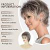 SEVENCOLORS Short Pixie Wavy Wigs for White Women Natural Looking Layered Brown Blonde Highlights Wig Synthetic Hair Womens Wigs