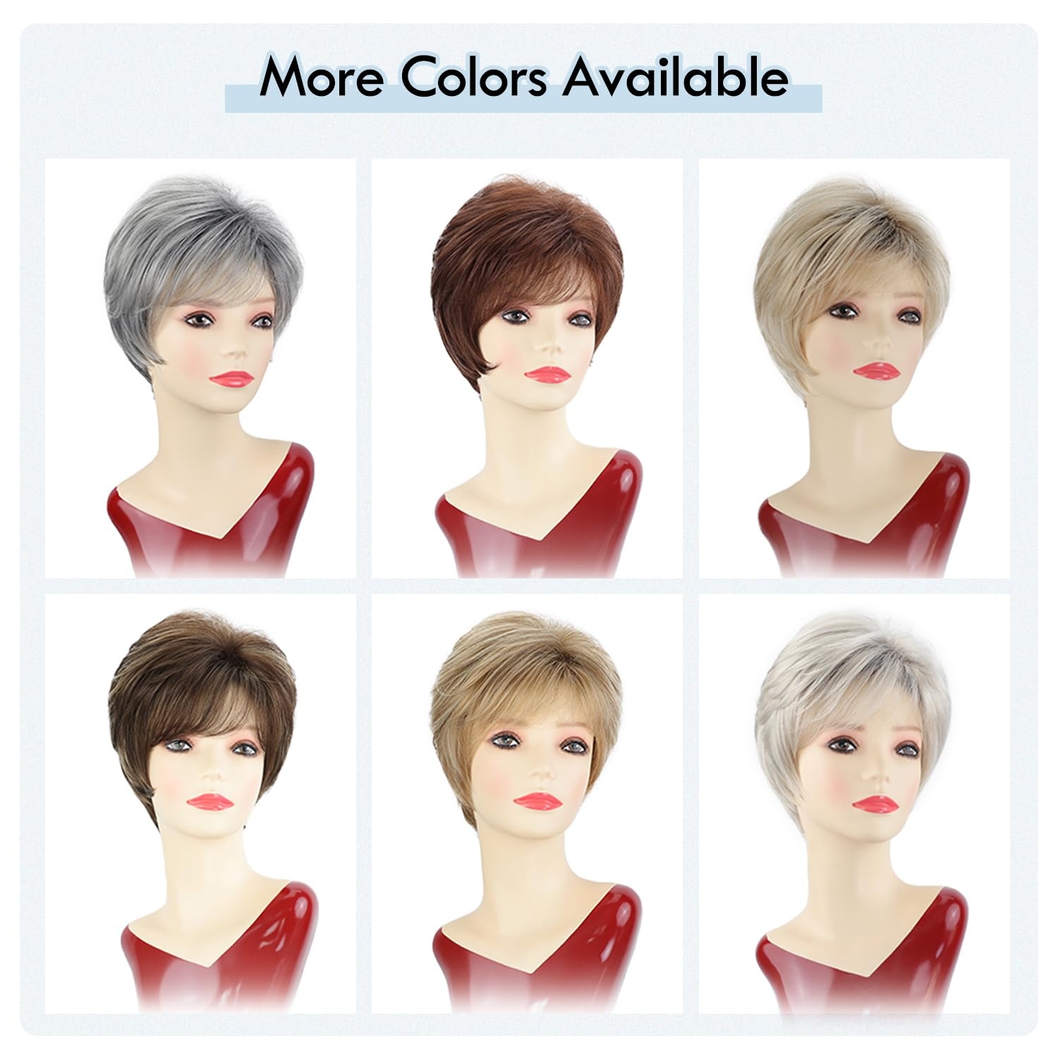 image:imageSEVENCOLORS Short Brown Blonde Wigs for White Women Natural Hair Layered Lightweight Wig with Highlights Synthetic Womens Daily WigsGrey