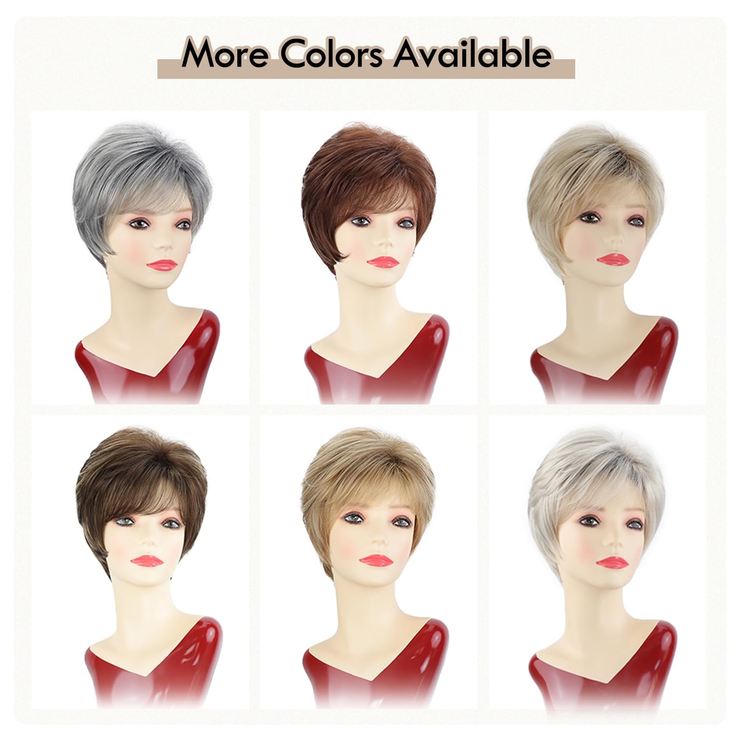 image:imageSEVENCOLORS Short Brown Blonde Wigs for White Women Natural Hair Layered Lightweight Wig with Highlights Synthetic Womens Daily WigsMixed blonde