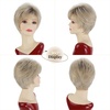 SEVENCOLORS Short Brown Blonde Wigs for White Women Natural Hair Layered Lightweight Wig with Highlights Synthetic Womens Daily Wigs(Ash blonde with dark root)