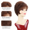 SEVENCOLORS Short Brown Blonde Wigs for White Women Natural Hair Layered Lightweight Wig with Highlights Synthetic Womens Daily Wigs(Auburn)