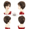 SEVENCOLORS Short Brown Blonde Wigs for White Women Natural Hair Layered Lightweight Wig with Highlights Synthetic Womens Daily Wigs(Brown mixed blonde)